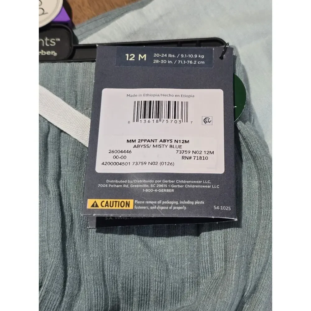 NWT Modern Moments by Gerber Baby Unisex Pant set of 2 12 Months